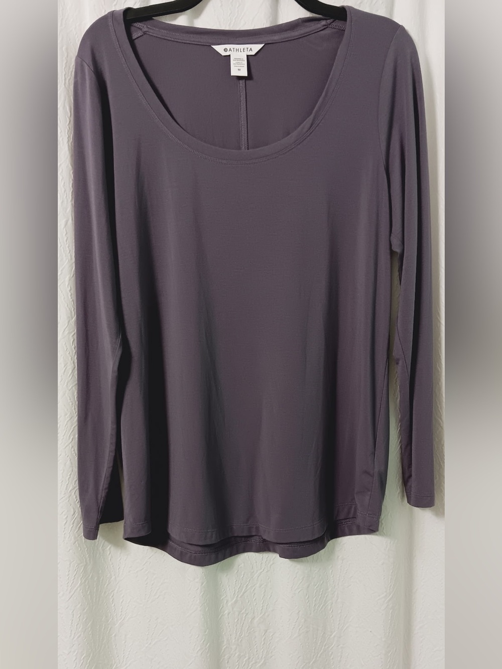 Athleta Long-Sleeve Scoop Neck Shirt - Plum Gray